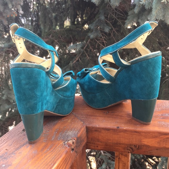 platform shoe blue suede - Picture 6 of 8